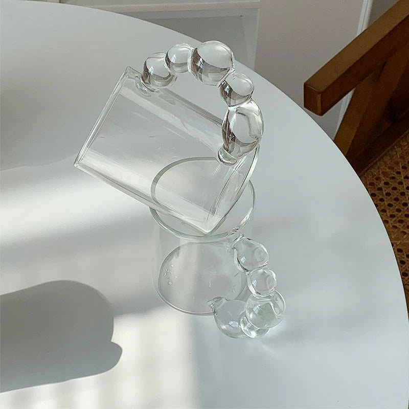 Lüna glass 300 ml – transparent elegant mug with ergonomic round handle – Die‑Tassen.de