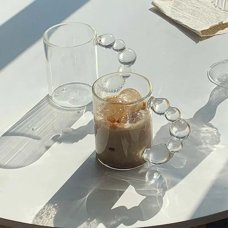 Lüna glass 300 ml – transparent elegant mug with ergonomic round handle – Die‑Tassen.de