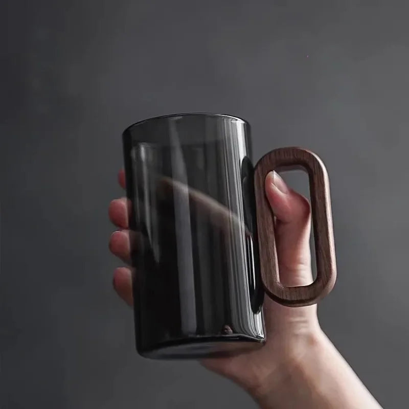 Obsidian borosilicate glass mug 350 ml – grey – sleek design – Die‑Tassen.de
