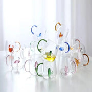 Blüten glass mug – transparent blossom-patterned design – Die-Tassen.de