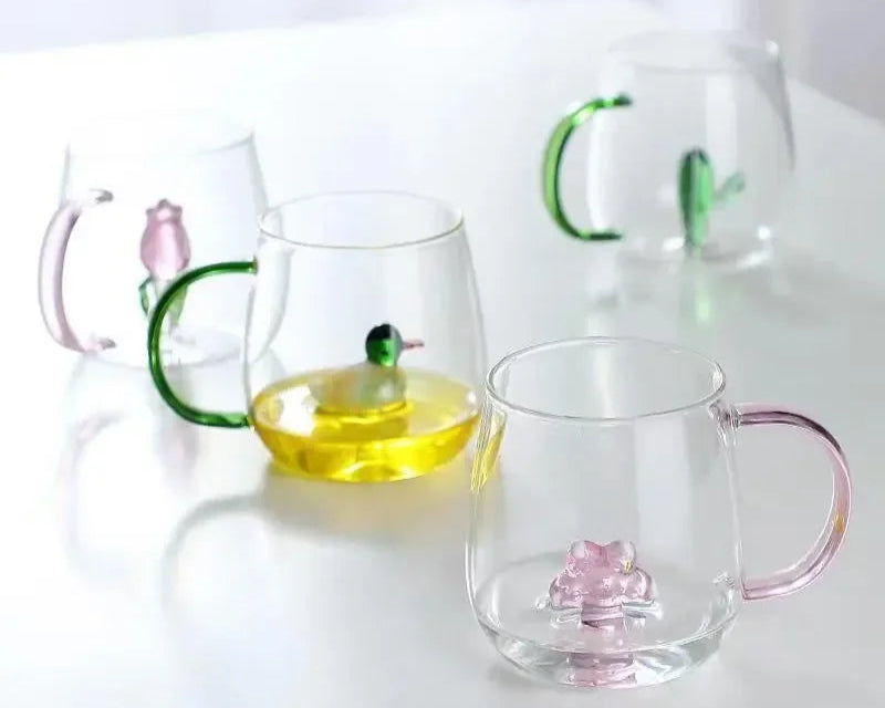 Glass Mug with Figurines