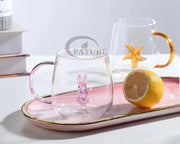 Blüten glass mug – transparent blossom-patterned design – Die-Tassen.de