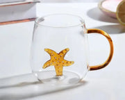 Blüten glass mug – transparent blossom-patterned design – Die-Tassen.de