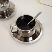 Stainless Steel Mug With Tray Stirring Spoon – Die‑Tassen.de