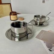 Stainless Steel Mug With Tray Stirring Spoon – Die‑Tassen.de